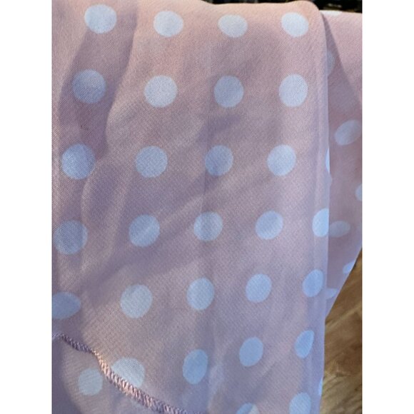 Lularoe Monroe Kimono Size S NWT Pink White Polka Dot Black Fringe Cover Up Disn - Picture 3 of 8